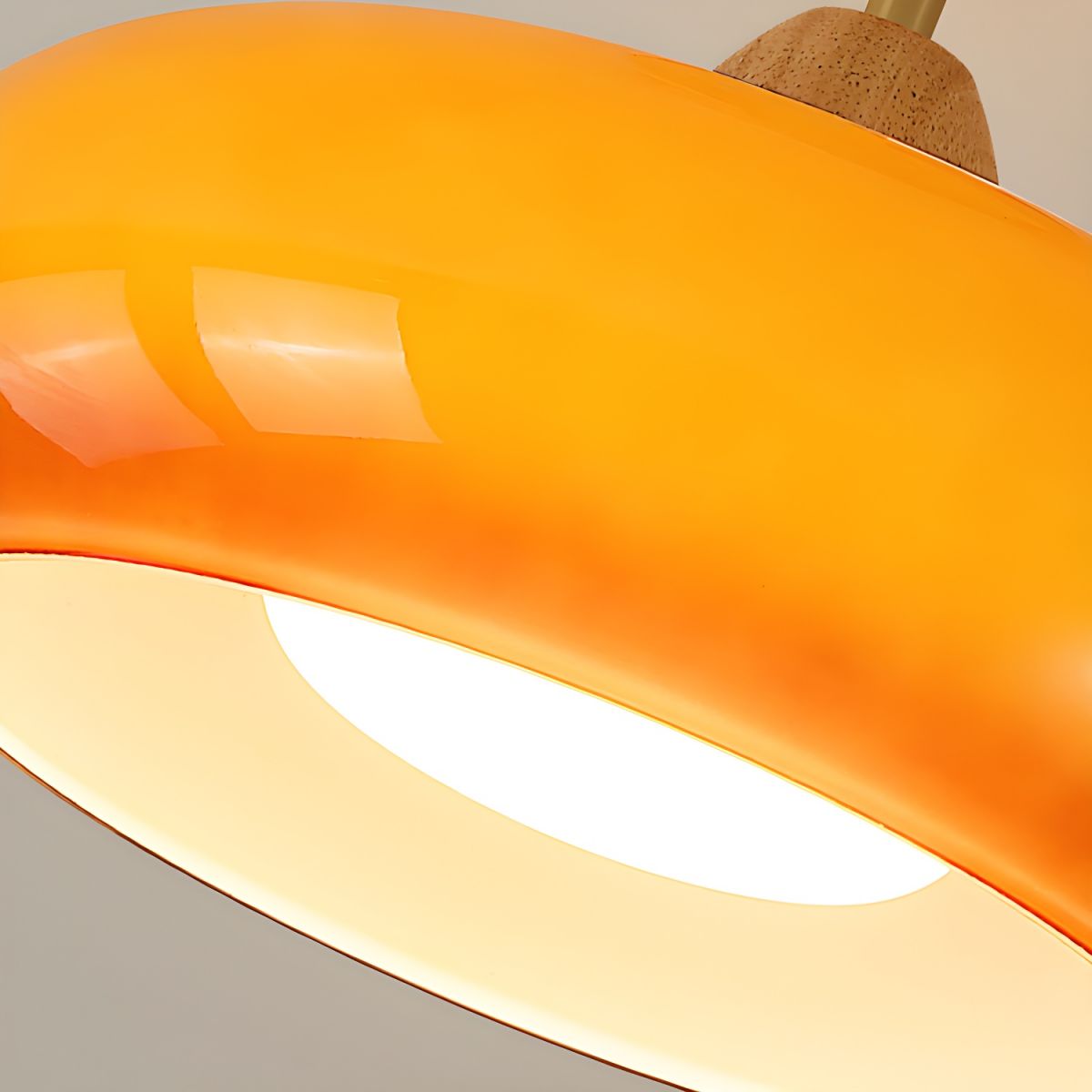 Ceiling Light – Vintage Wood & Glass Semi-Flush Mount Drum Lamp