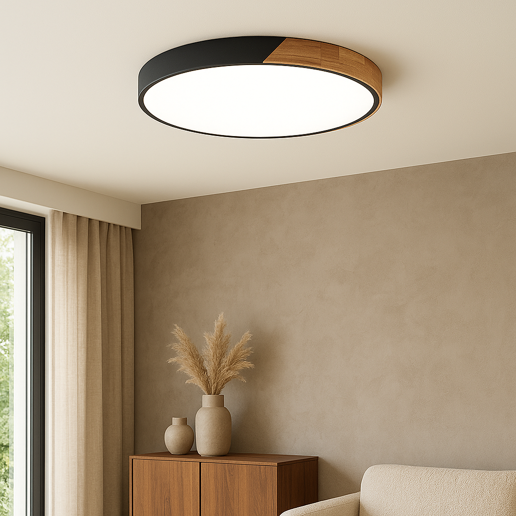 Ceiling Light -  Wooden Nordic LED Flush Mount Lamp