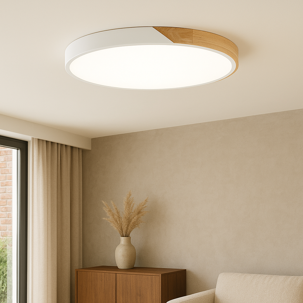 Ceiling Light -  Wooden Nordic LED Flush Mount Lamp