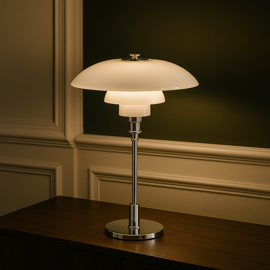 Table Lamp – Scandinavian Danish Designer LED Glass & Iron Lamp