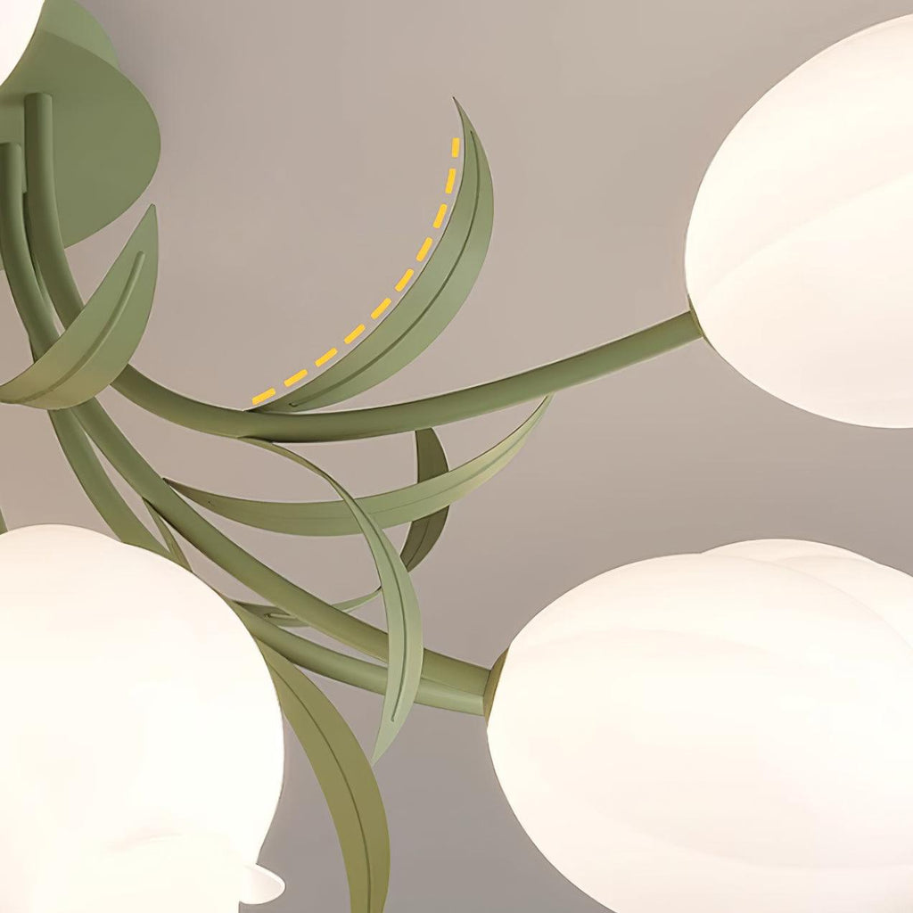 Ceiling Light – Floral LED Lily Lamp in Cream Finish